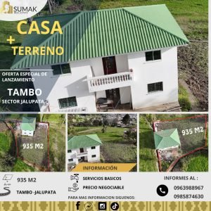 Casa más Terreno en Jalupata (El Tambo)